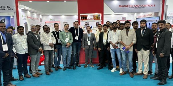 Magnetic and Controls team at a trade exhibition booth